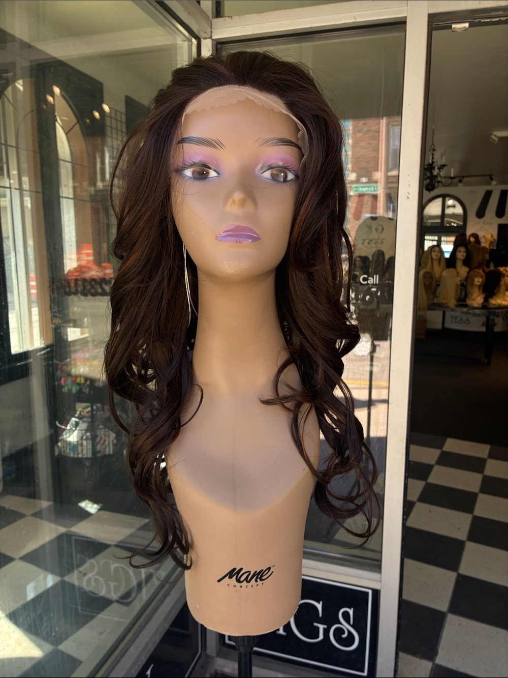 Women’s Lace Front Long Wavy Wig - Dark Brown